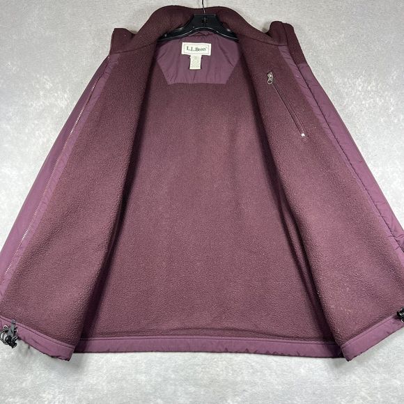 L.L. Bean Jacket Women's Size Large Purple Fleece Lined Full zip pockets - Picture 5 of 11